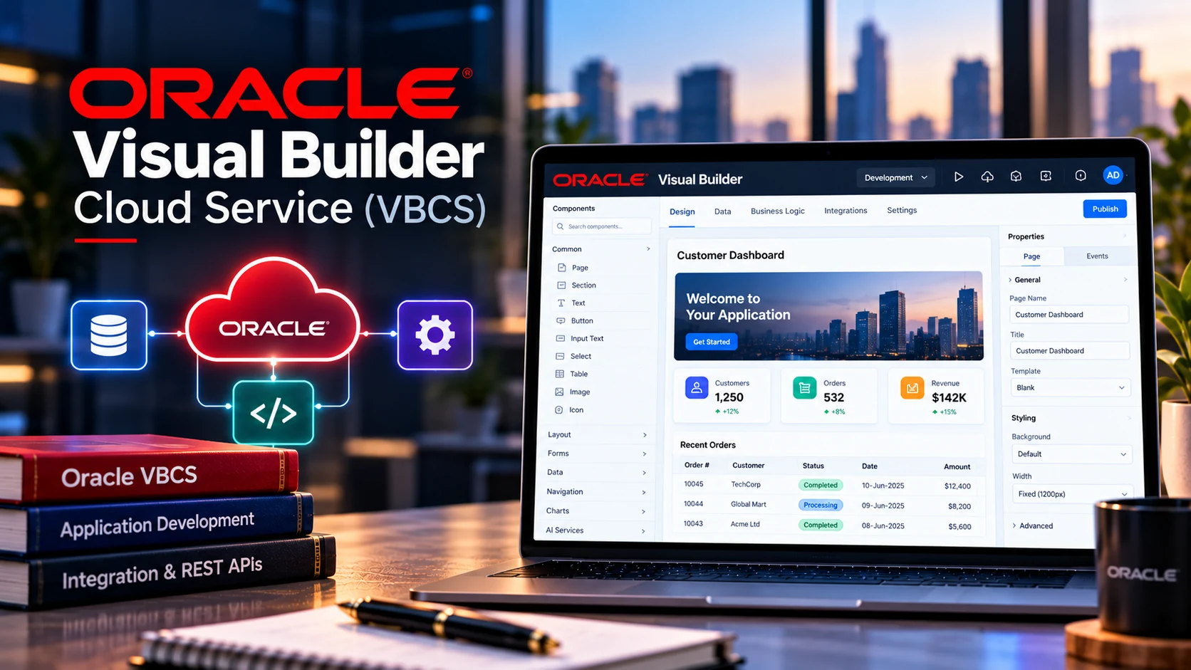 Oracle Visual Builder Cloud Service (VBCS) course cover